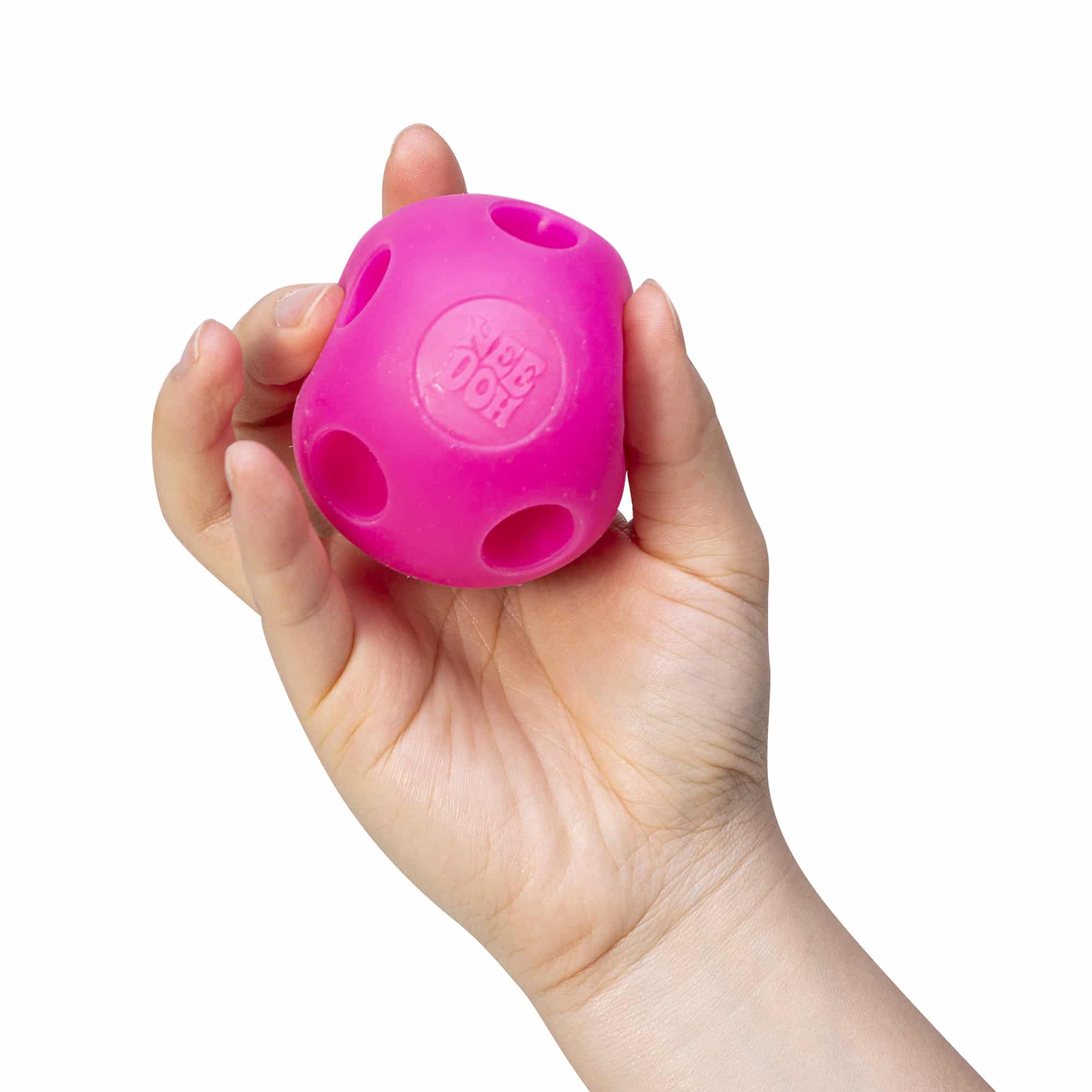 NeeDoh Happy Snappy - Pink in Hand